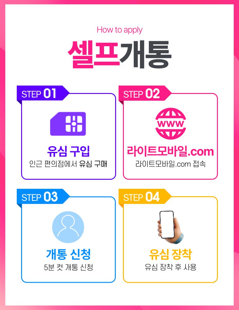 라이트모바일 셀프 개통 순서