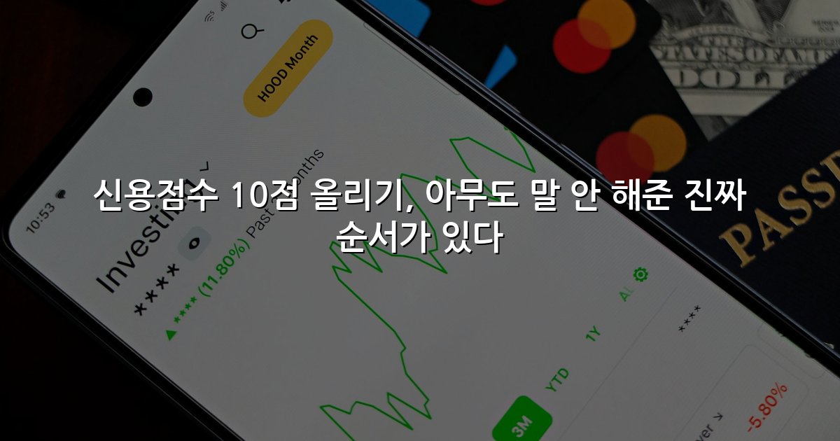 신용점수 10점 올리기, 아무도 말 안 해준 진짜 순서가 있다