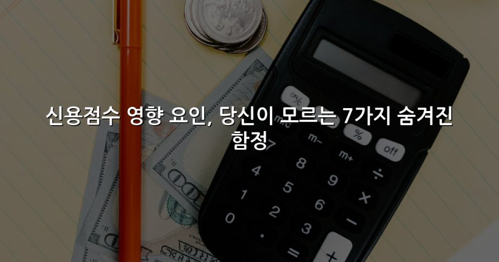 신용점수 영향 요인, 당신이 모르는 7가지 숨겨진 함정