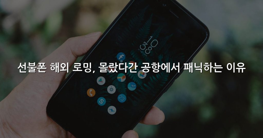 선불폰 해외 로밍, 몰랐다간 공항에서 패닉하는 이유