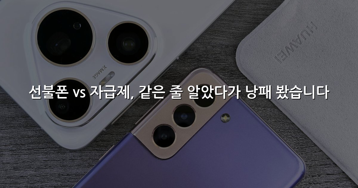 선불폰 vs 자급제, 같은 줄 알았다가 낭패 봤습니다