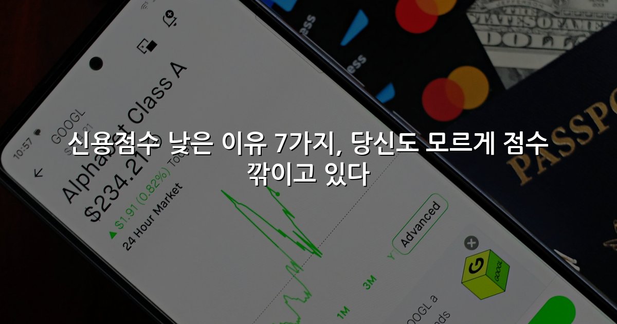 신용점수 낮은 이유 7가지, 당신도 모르게 점수 깎이고 있다