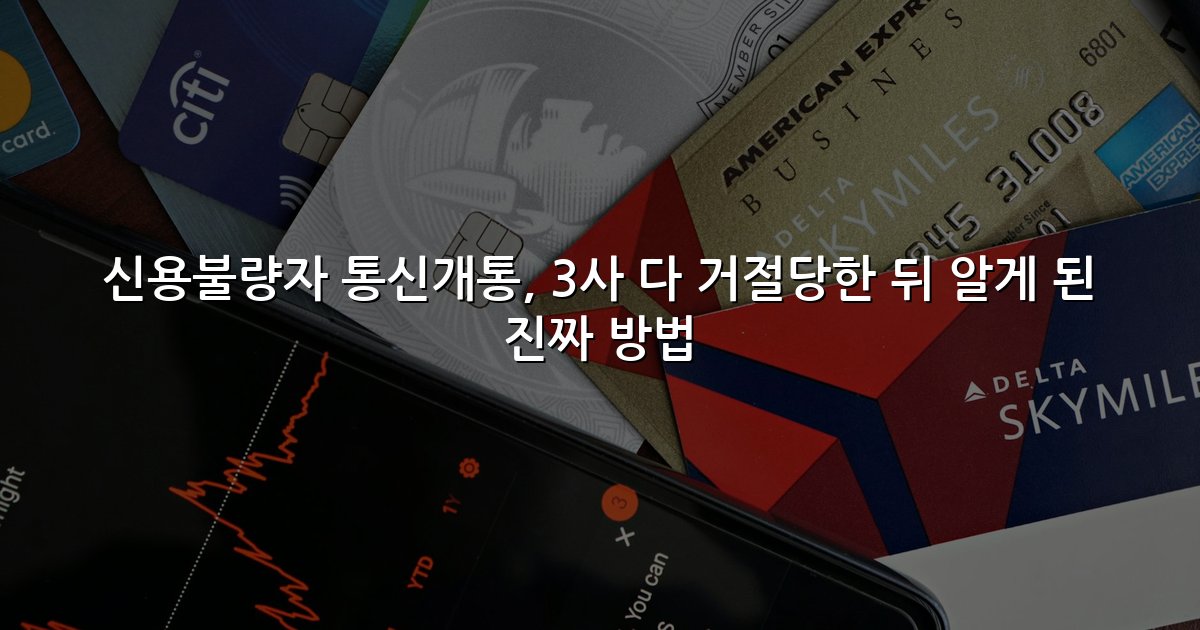 신용불량자 통신개통, 3사 다 거절당한 뒤 알게 된 진짜 방법