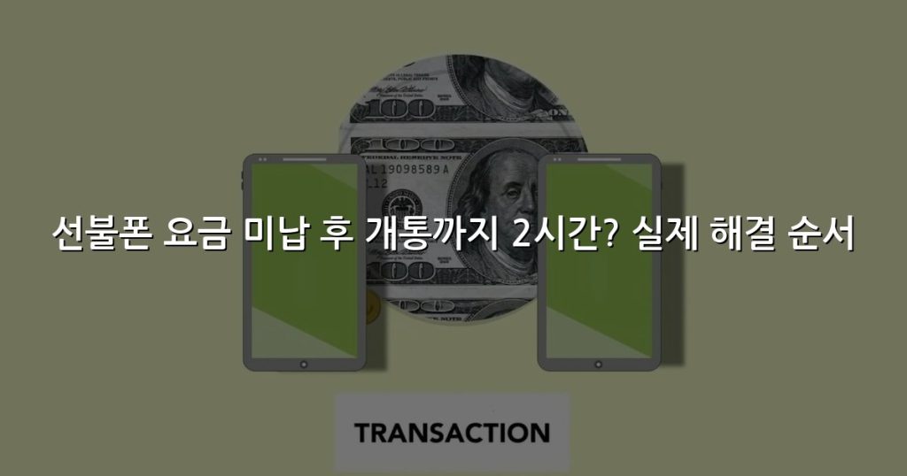 선불폰 요금 미납 후 개통까지 2시간? 실제 해결 순서