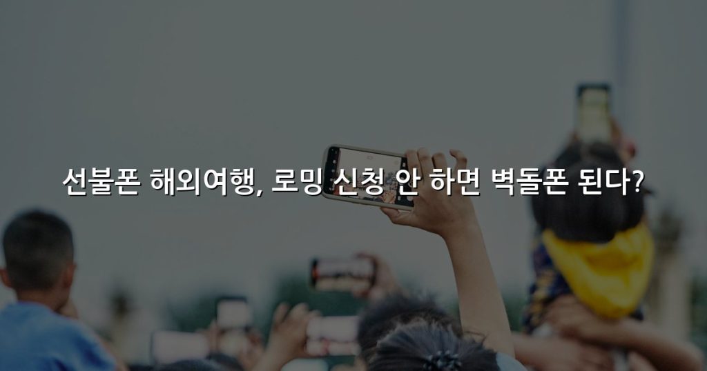 선불폰 해외여행, 로밍 신청 안 하면 벽돌폰 된다?