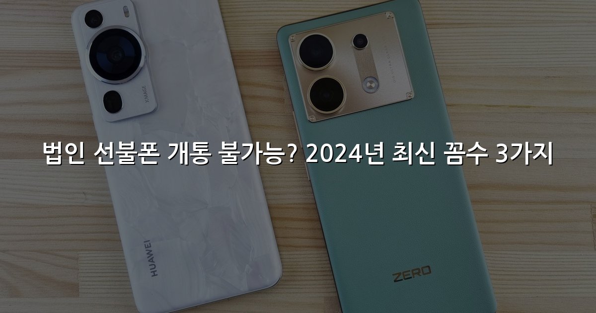 법인 선불폰 개통 불가능? 2024년 최신 꼼수 3가지