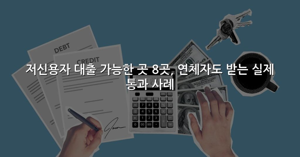저신용자 대출 가능한 곳 8곳, 연체자도 받는 실제 통과 사례