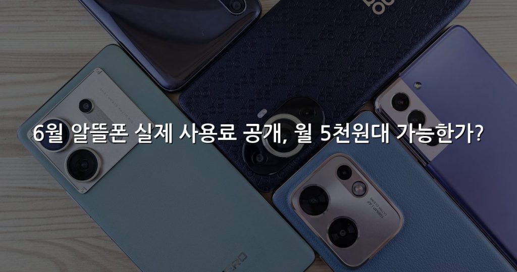 6월 알뜰폰 실제 사용료 공개, 월 5천원대 가능한가?