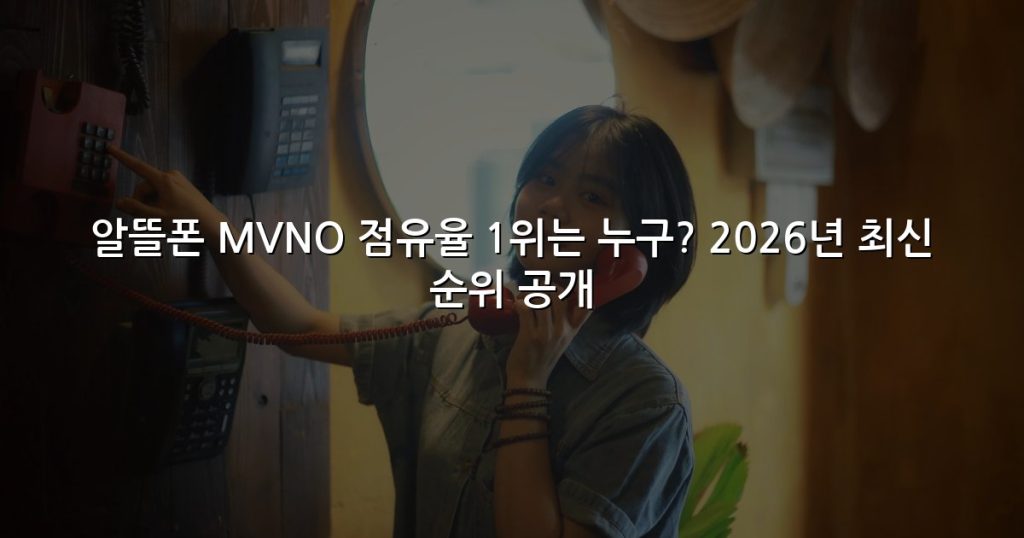 알뜰폰 MVNO 점유율 1위는 누구? 2026년 최신 순위 공개