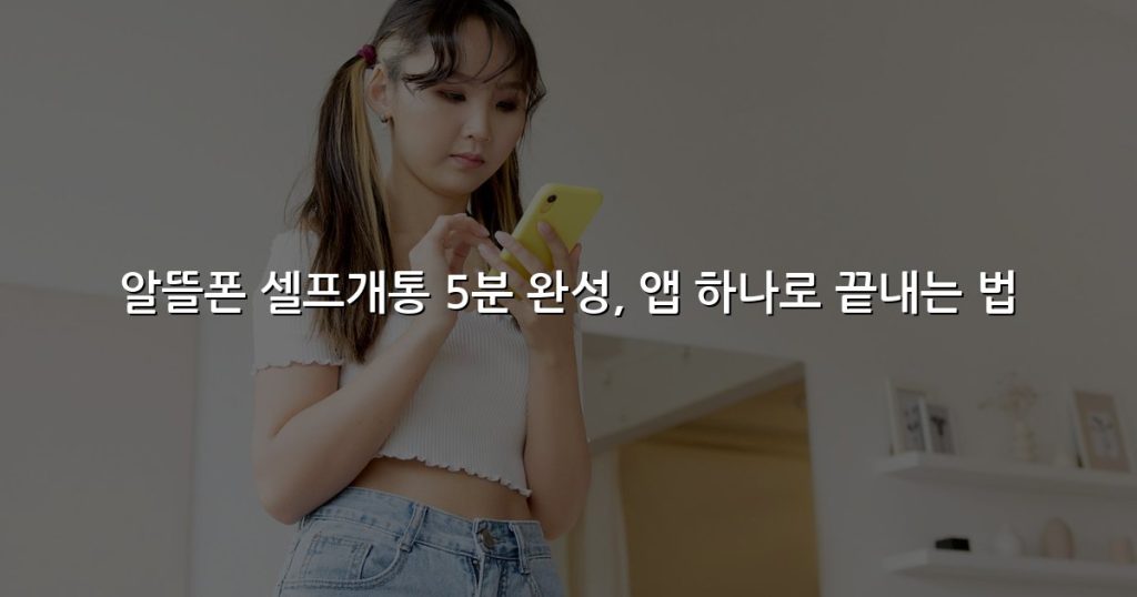 알뜰폰 셀프개통 5분 완성, 앱 하나로 끝내는 법