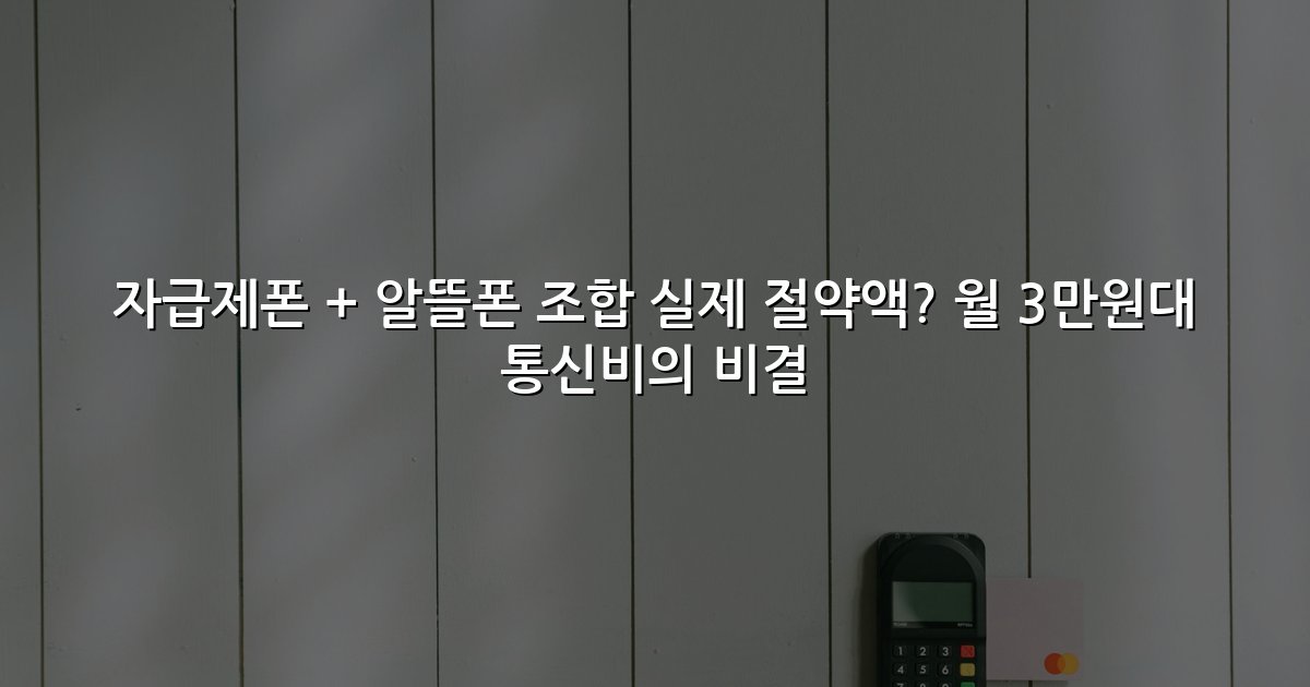 자급제폰 + 알뜰폰 조합 실제 절약액? 월 3만원대 통신비의 비결