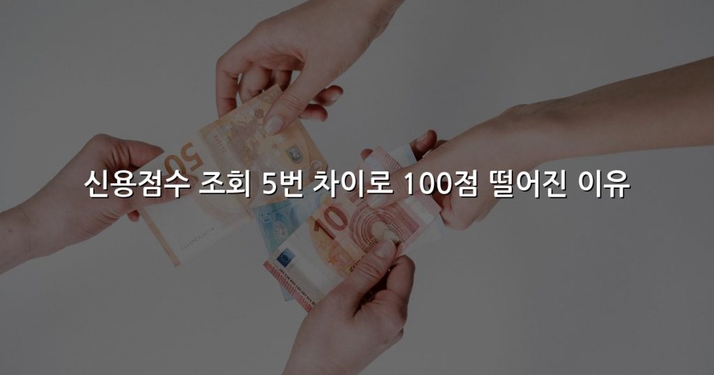 신용점수 조회 5번 차이로 100점 떨어진 이유