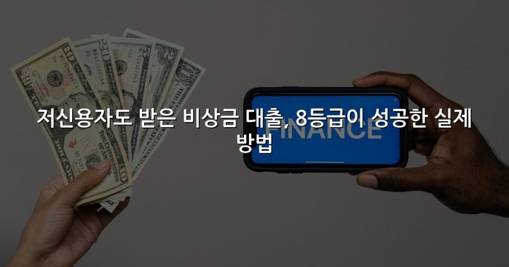 저신용자도 받은 비상금 대출, 8등급이 성공한 실제 방법