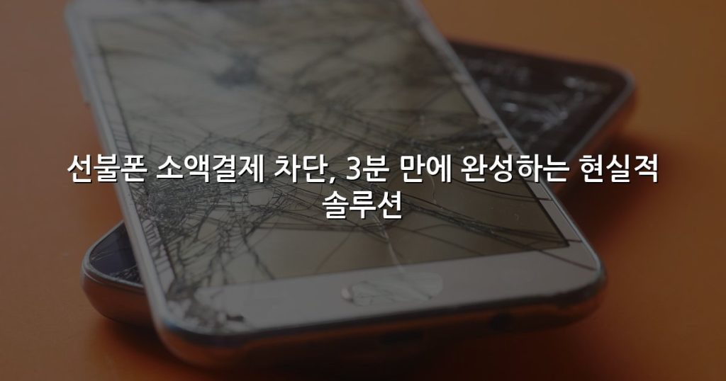 선불폰 소액결제 차단, 3분 만에 완성하는 현실적 솔루션