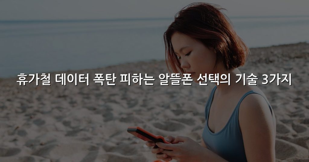 휴가철 데이터 폭탄 피하는 알뜰폰 선택의 기술 3가지