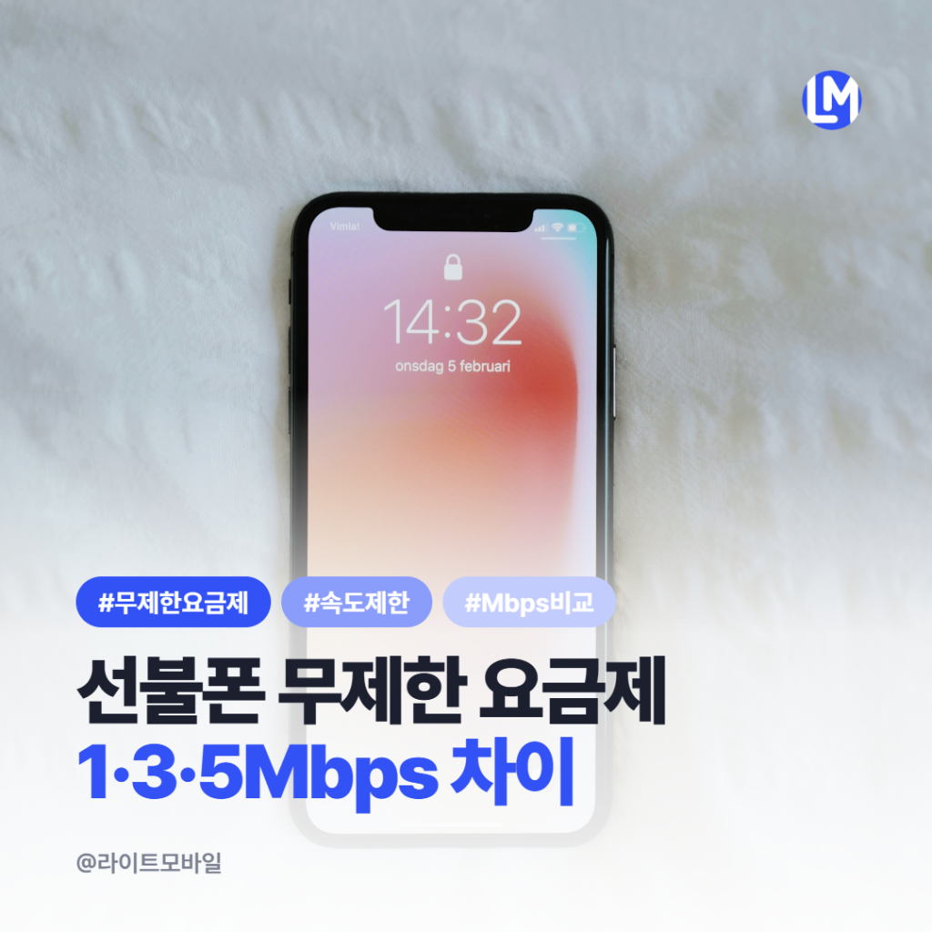 선불폰 무제한 요금제|1Mbps·3Mbps·5Mbps 차이